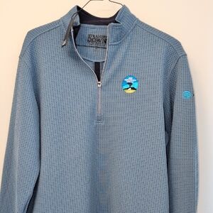 Straight Down Blue Waffle Quarter-Zip Sweater